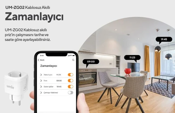 Umie UM-ZG02 Wi-Fi Akıllı Priz ürün görseli 1