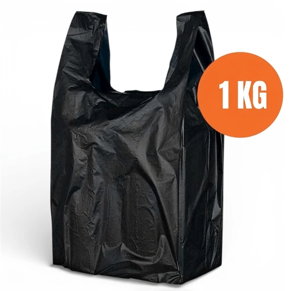 Siyah Atlet Poşet Küçük Boy 1 Kg - Market, Manav, Çöp ve Taşıma Poşeti ürün görseli 1