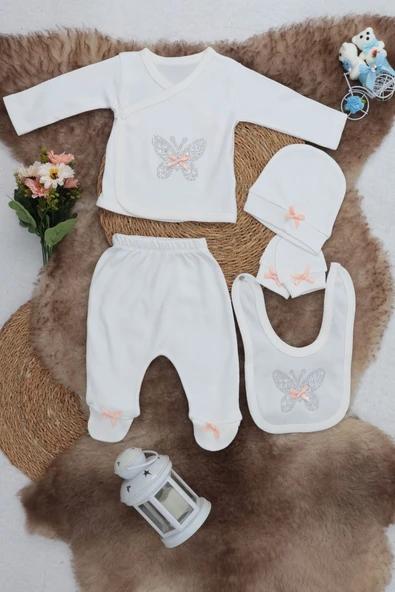 Sema Baby 5 Parça Hastane Çıkışı Zıbın Seti 0-3 Ay - Butterfly ürün görseli 1