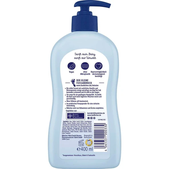Bübchen Yenidoğan Sensitive Bebek Yıkama Jeli 400 ml - Resim 2