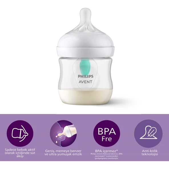 Philips Avent Natural Response Anti-Colic PP Biberon 125 ml +0 ay ürün görseli 1