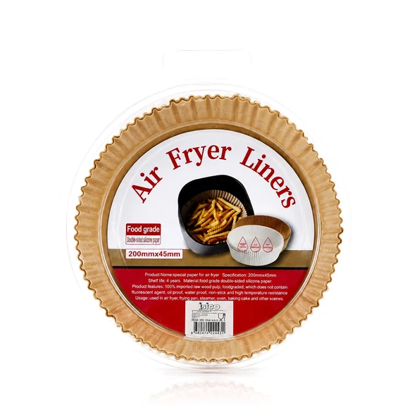 50PCS YUVARLAK TABAN: 20CM - KENAR: 4.5CM AİR FRYER PİŞİRME KALIP KAĞIT (5224) ürün görseli 1