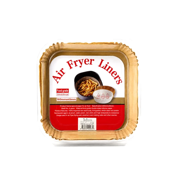 50PCS KARE TABAN: 16CM - KENAR: 4.5CM AİR FRYER PİŞİRME KALIP KAĞIT (5224) ürün görseli 1