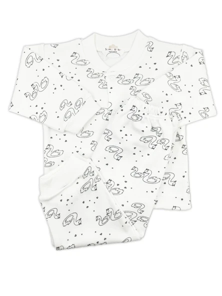 Sema Baby Sevimli Kuğu Bebek Pijama Takımı 0-3 Ay ürün görseli 1