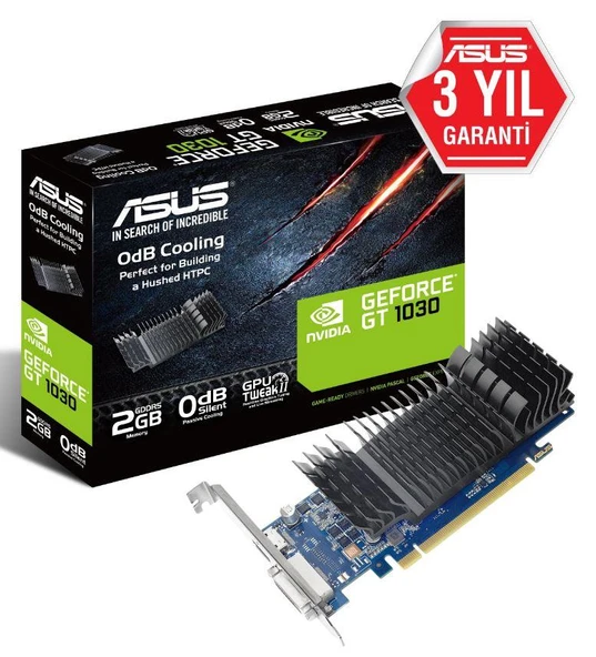 ASUS GEFORCE GT1030-SL-2G-BRK 2GB DDR5 64BIT 1XHDMI 1XDVI EKRAN KARTI ürün görseli 1