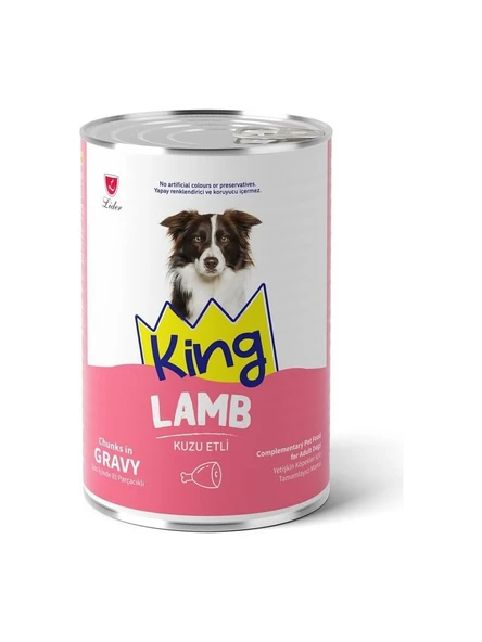 King Sos Içerisinde Et Parçacıklı Kuzu Etli Köpek Konservesi 400 Gr 20 Adet ürün görseli 1