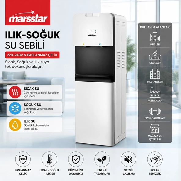 SU SEBİLİ SICAK - SOĞUK - ILIK 220-240V - PASLANMAZ ÇELİK MSWD-100 (4741) ürün görseli 1