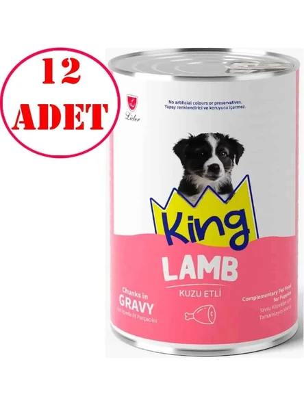 King Kuzu Etli Yavru Köpek Konservesi 400 gr 12 Ad ürün görseli 1