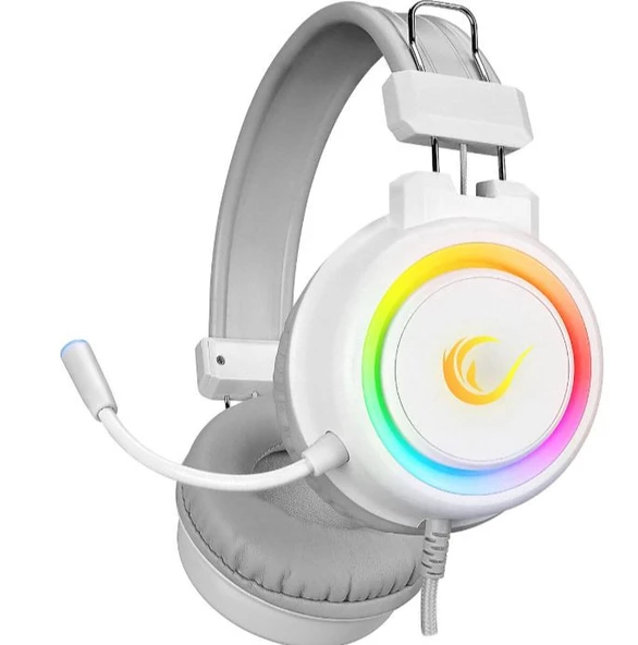 Rampage Alquist SN-R10 Beyaz RGB 7.1 USB Kablolu Kulak Üstü Oyuncu Kulaklığı ürün görseli 1