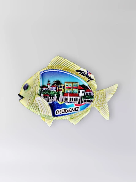 ÖLÜDENİZ Polyester Kabartmalı Magnet 8,5 x 6 cm Dekoratif Hediyelik Buzdolabı Süsü (Kod:1470) ürün görseli 1