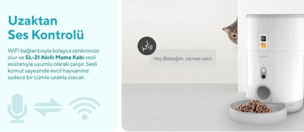 S-link SL-21 2.6 lt Kameralı Otomatik Mama Kabı ürün görseli 1