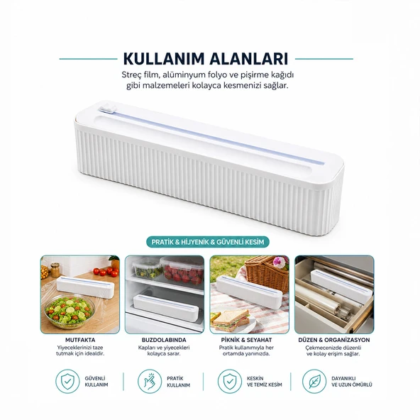 PLASTİK FOLYO - STREÇLİK FİLM KESİCİ 35CM PRATİK KESME APARATLI MANYETİK SABİTLEME (5224) ürün görseli 1