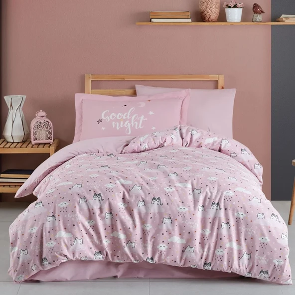 Tek Kişilik Poplin Nev Takımı Daisy Pembe ürün görseli 1