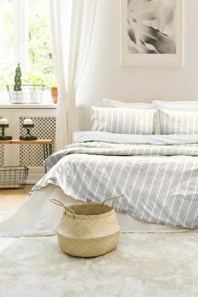 Şaheser Home Collection İpliği Boyalı Çift Kişilik Nev Takımı Notta Antrasit ürün görseli 1