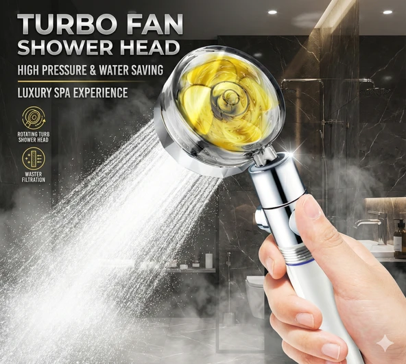 Duş Başlığı Turbo Pervaneli Serinletici Tasarım ürün görseli 1