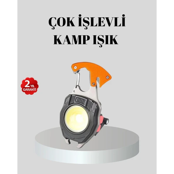 Çok Fonksiyonlu Anahtarlık Fener – Güçlü LED Işıklı, Şarjlı, Düdüklü ve Tornavidalı Mini El Feneri ürün görseli 1