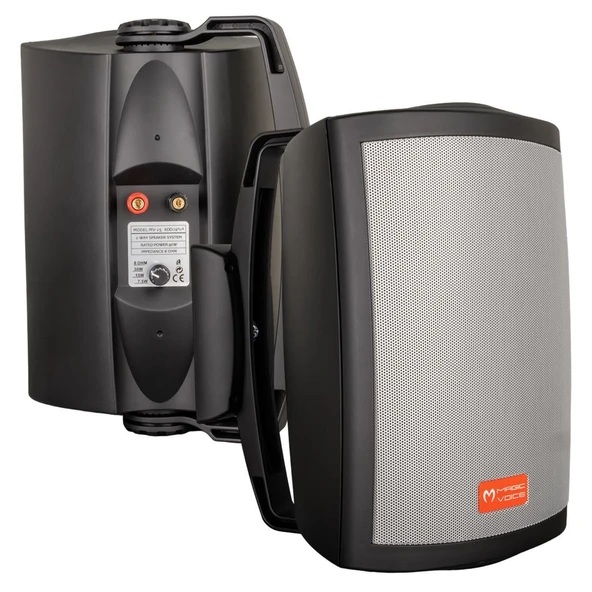 Magicvoice MV-25 16 Cm 80W 2 Yollu Siyah Sütun Hat Trafolu Hoparlör 2'Li Takım ürün görseli 1