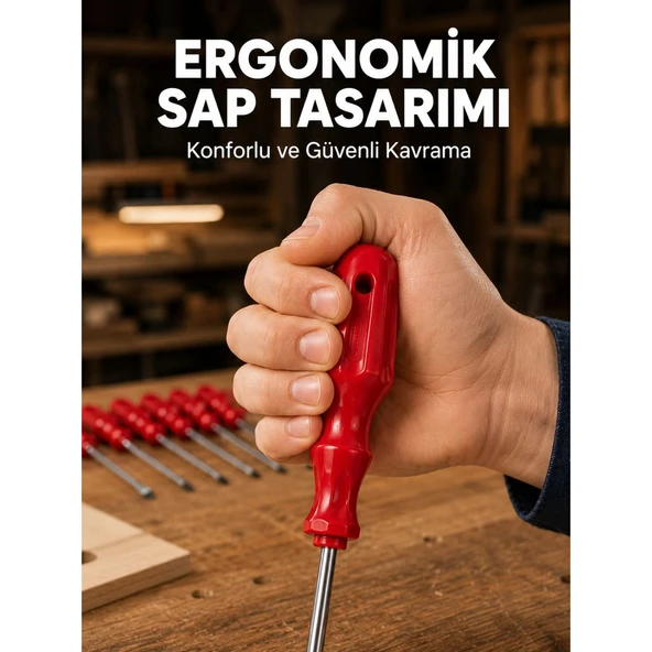 Çelik 7'li Tornavida Seti Ergonomik Sap Profesyonel Kullanım ürün görseli 1