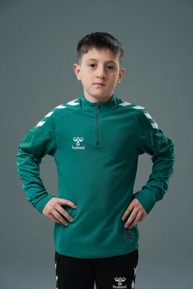 Hummel Line Antrenman Eşofman Üstü Yeşil Jr ürün görseli 1