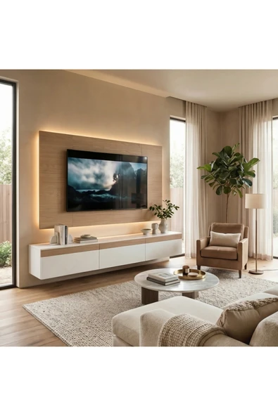 Platinreyon PURE LİNE TV DUVAR ÜNİTESİ KUMANDALI LEDLİ ürün görseli 1