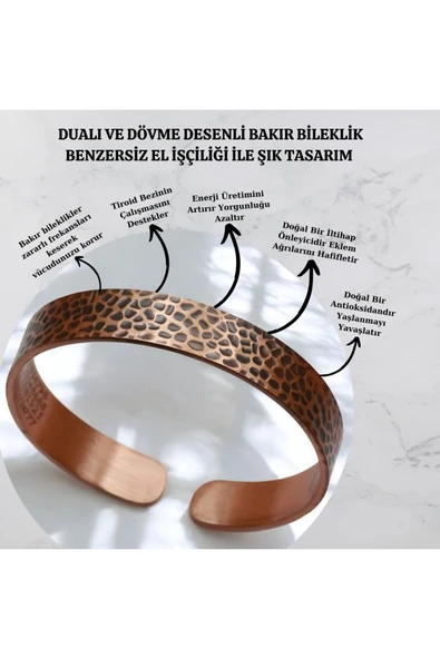 YEMEN ZIRHI Zırh "dualı Dövmeli Bakır Bileklik - Şık Ve Ruhani Tasarım ürün görseli 1