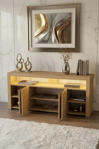 Platinreyon SUR LEDLİ KONSOL 164 CM MEŞE - Resim 2
