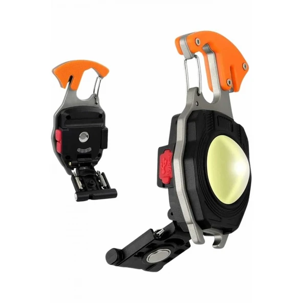 7 Modlu Mini Led Lamba Anahtarlık USB Şarjlı Kamp İçin Taşınabilir ürün görseli 1
