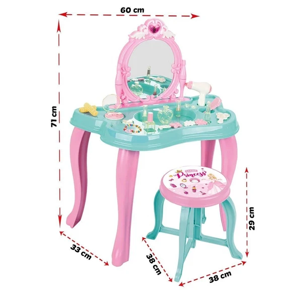 06 048 Pilsan Sihirli Kelebek Makyaj Masası Pembe ürün görseli 1