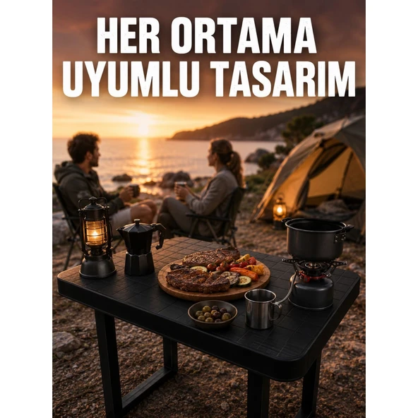 Çok Amaçlı Katlanır Kamp Masası Dayanıklı Piknik Balkon Bahçe Masası ürün görseli 1