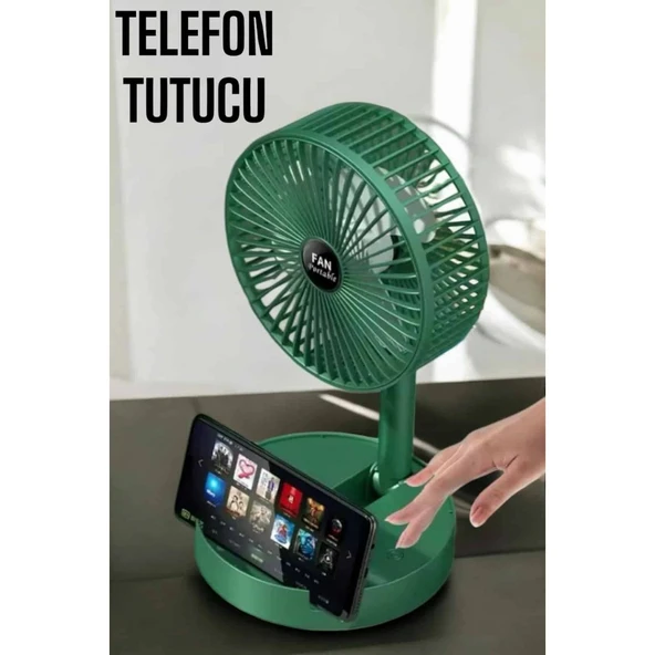 Soğutucu Vantilatör Telefon Standlı Mini Fan - Resim 2