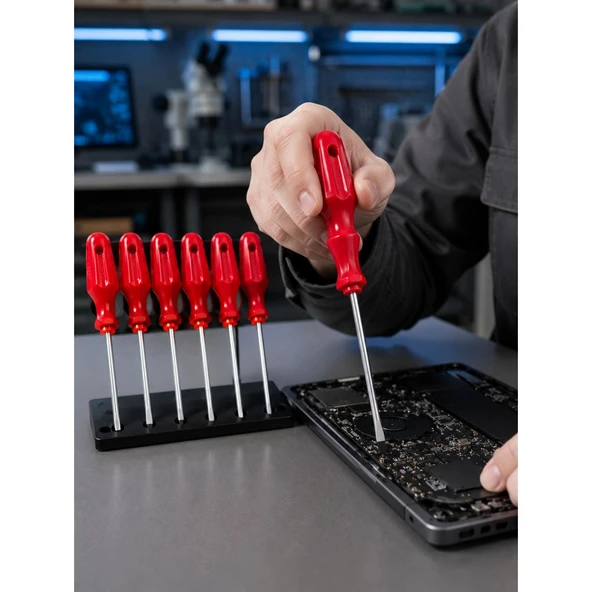 Profesyonel 7 Parça Tornavida Seti Ergonomik Saplı El Aleti - Resim 2