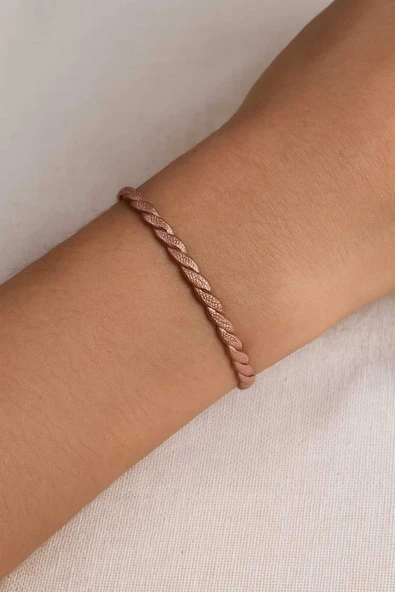 Süspüs Accessories Burgu Model Mat Bakır Bilezik - Resim 5