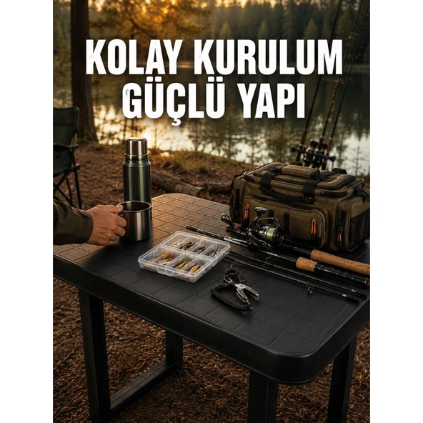 Pratik Katlanabilir Masa Kamp Piknik Bahçe ve Karavan Kullanımına Uygun ürün görseli 1