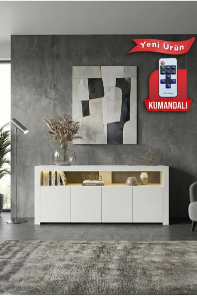 Platinreyon SUR LEDLİ KONSOL 164 CM BEYAZ ürün görseli 1