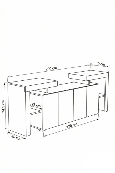 Platinreyon BURÇ LEDLİ KONSOL 200 CM - Resim 5