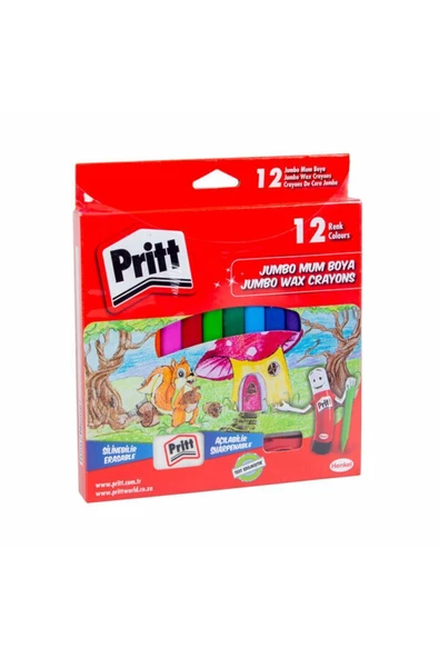 Pritt Mum Boya 12 Renk Jumbo Silinebilir 1655739 8206 8213 ürün görseli 1