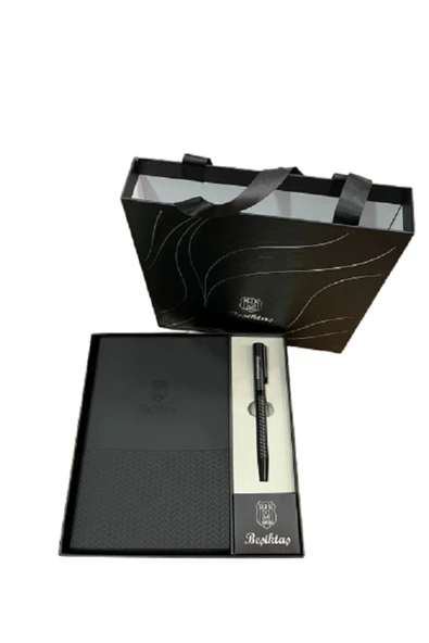 Timon Beşiktaş Premium Defter ve Kalem Hediye Seti – Özel Kutulu Taraftar Koleksiyonu ürün görseli 1