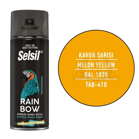 Selsil Rainbow Akrilik Sprey Boya KAVUN SARI 400 ml. - RAL1028 ürün görseli 1