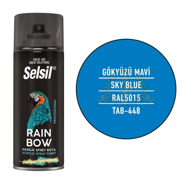 Selsil Rainbow Akrilik Sprey Boya GÖKYÜZÜ MAVİSİ 400 ml. - RAL5015 ürün görseli 1