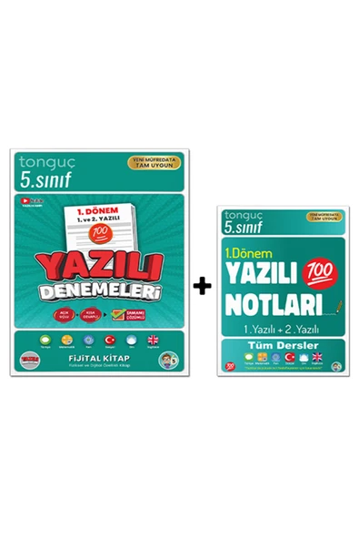 Tonguç Yayınları 5. Sınıf Yazılı Denemeleri 1. Dönem 1 ve 2. Yazılı -5. Sınıf Yaz. Not 1. Dön.1-2 Yaz. Ve Meydan Hed. ürün görseli 1