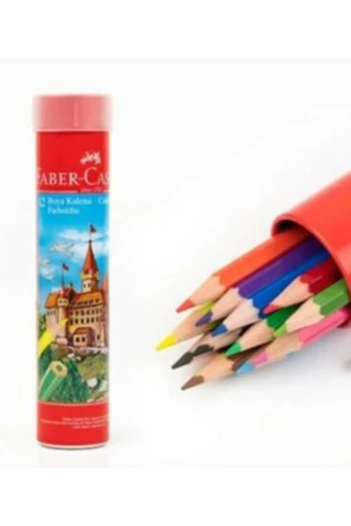Faber Castell Kuru Boya 709293 12'li Teneke Kutu ürün görseli 1