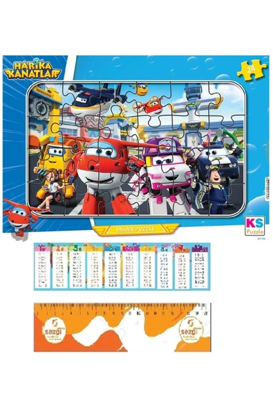 Ks Games Super Wings Frame Puzzle/Yapboz 24 Parça 3+ Yaş ve Sezgi Store Cetvel ürün görseli 1