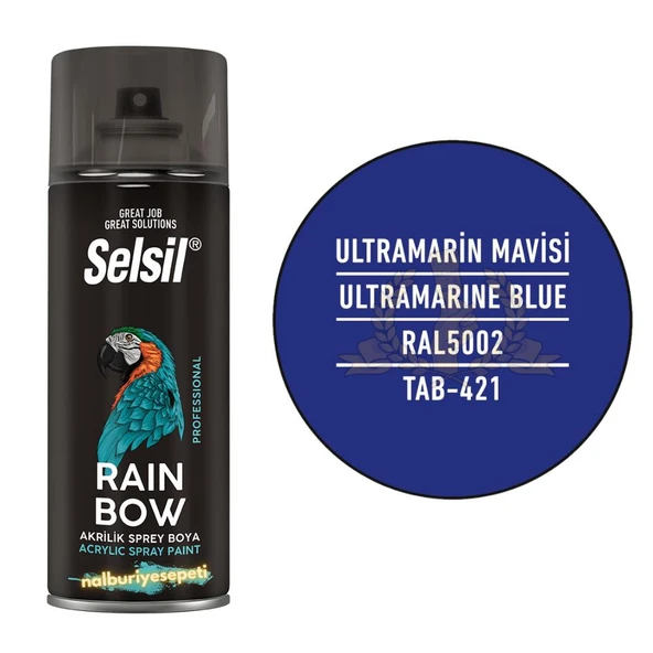 Selsil Rainbow Akrilik Sprey Boya ULTRAMARİN MAVİ 400 ml. - RAL5002 ürün görseli 1