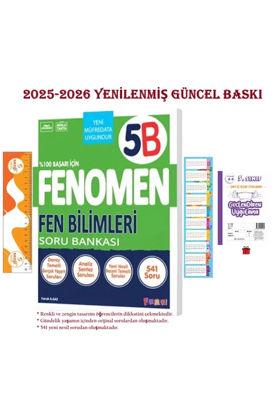 Fenomen Yayıncılık 5. Sınıf 5 Fen Bilimleri B Soru Bankası 2025-2026 ve Deneme ürün görseli 1