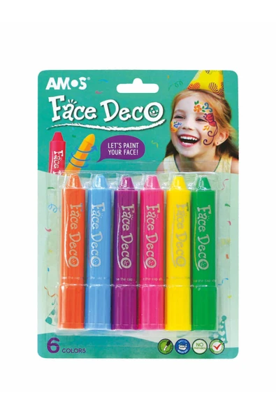 Amos Yüz Boyama Kalemi - 6 renk ürün görseli 1