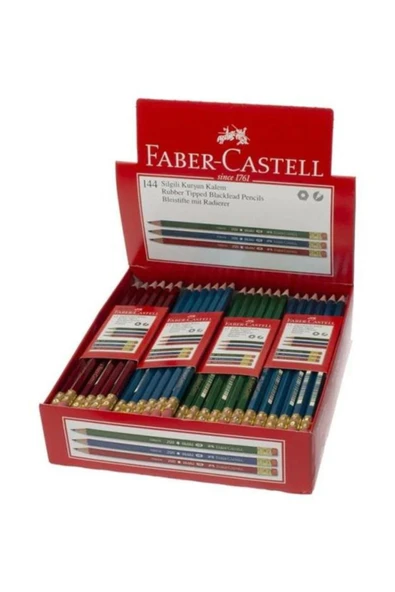 Faber Castell Kurşun Kalem Köşeli Silgili 5244212000 (144 Lü Kutu) ürün görseli 1