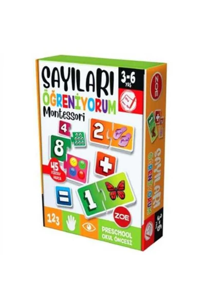 Zoe Sayıları Öğreniyorum Montessori Eğitici Yapboz Puzzle 3-6 Yaş 45 Pcs ürün görseli 1