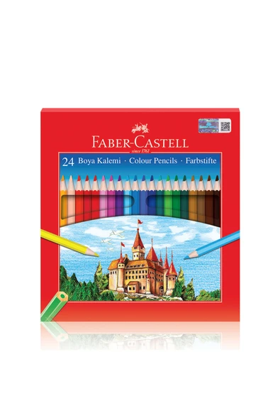 Faber Castell Karton Kutu Kuru Boya Tam Boy 24 Renk ürün görseli 1