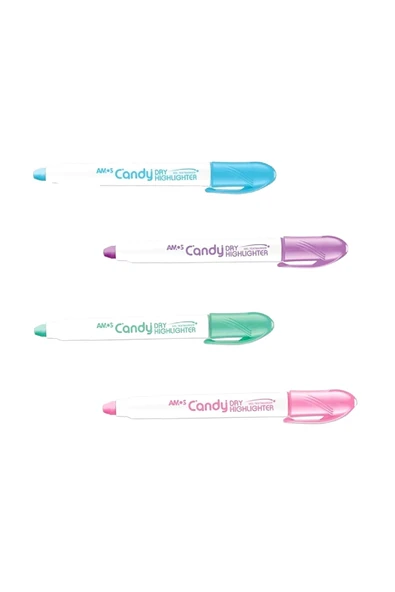 Amos 4 Yeni Pastel Renk Fosforlu Kalem Seti Candy Highlighter Jel Dry -Candy ürün görseli 1