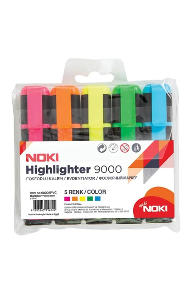 Noki 90005 Fosforlu Kalem 5 Adet - Karışık Renk ürün görseli 1